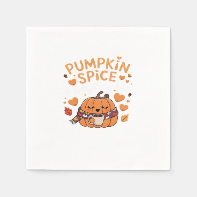 Pumpkin Spice & Allt Nice - Fall Vibes Art Pappersservett (Framsidan)