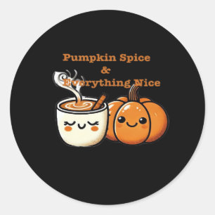 Pumpkin Spice & Allt Nice - höstfall Runt Klistermärke