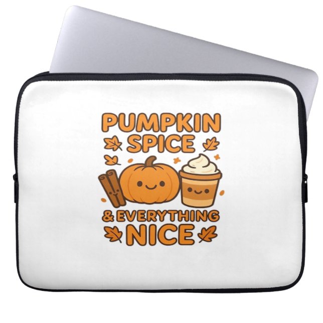 Pumpkin Spice & Allt Nice - Mysigt höstfälla Laptop Fodral (Framsidan)