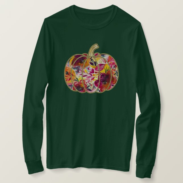 Pumpkin Spice & Allt Nice: Vaterfärgshösten T Shirt (Design framsida)