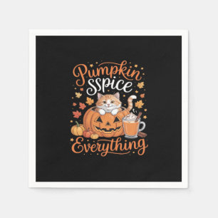 Pumpkin Spice Allting Cat Lover Cute Höstfel Pappersservett