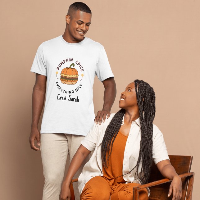 Pumpkin Spice Allting Nice Namn Fall Crew Square T Shirt (Pumpkin Spice Everything Nice Name Fall Crew Squad T-Shirt)