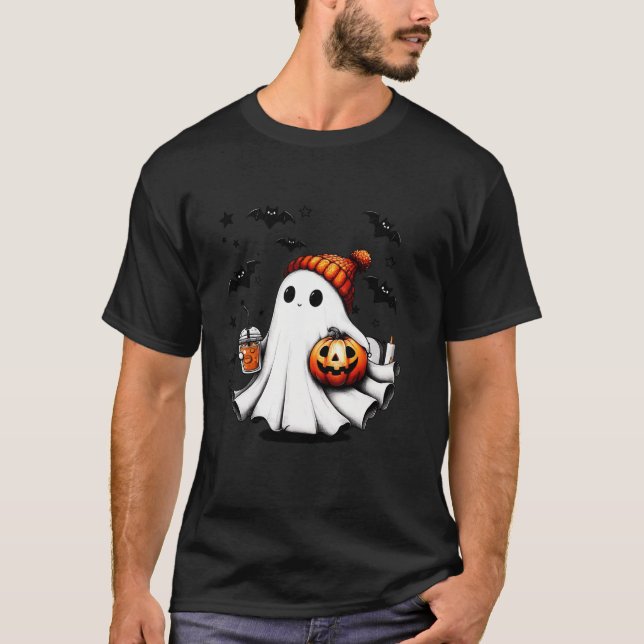 Pumpkin spice älskare Cute spökboujee boo jee Hal T Shirt (Framsida)