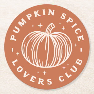 Pumpkin Spice Älskare Klubb Underlägg Papper Rund