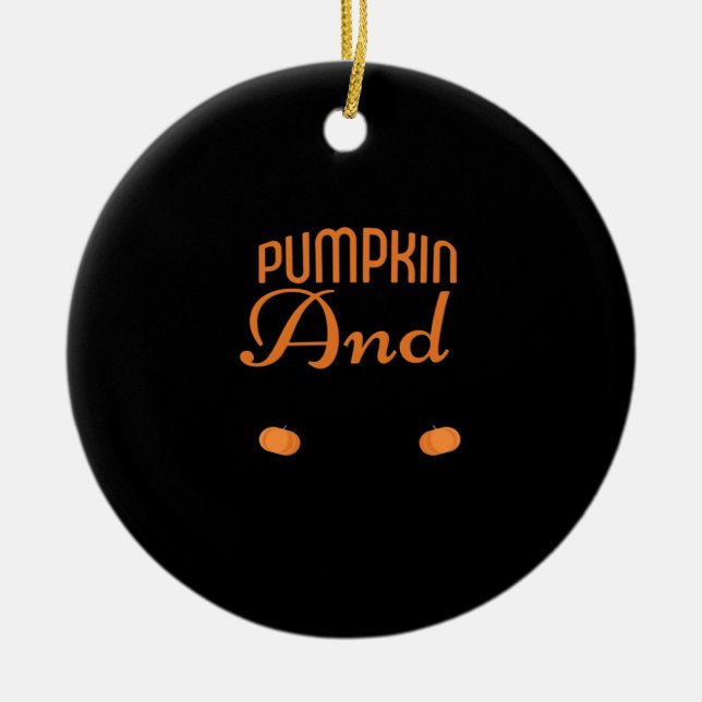 Pumpkin Spice and All Bra Slogan Julgransprydnad Keramik (Framsidan)
