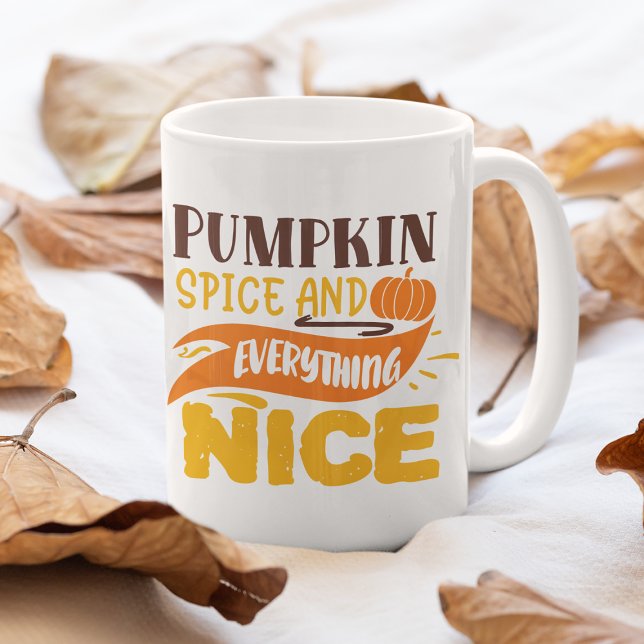 Pumpkin Spice and All Nice Autumn Quote Kaffemugg (Skapare uppladdad)