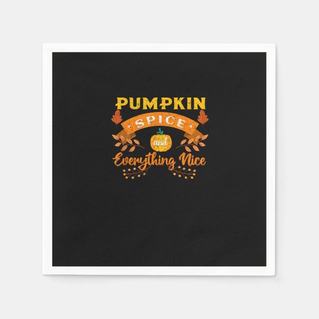 Pumpkin Spice and All Nice Fall Coffee Latt Pappersservett (Framsidan)