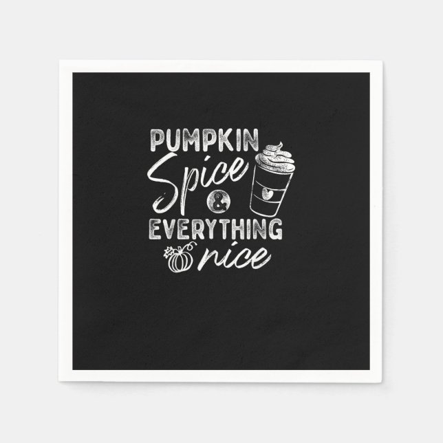 Pumpkin Spice and All Nice Fall Coffee Latt Pappersservett (Framsidan)