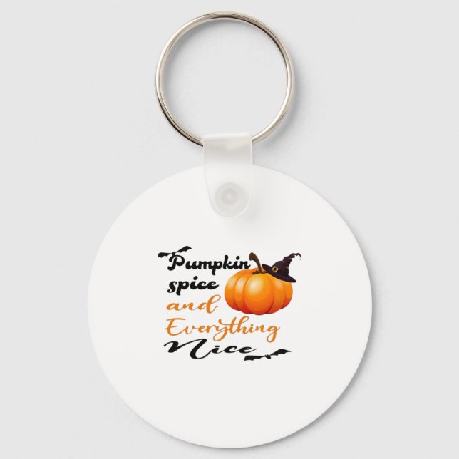 Pumpkin Spice and All Nice Fall Halloween G Nyckelring (Framsida)