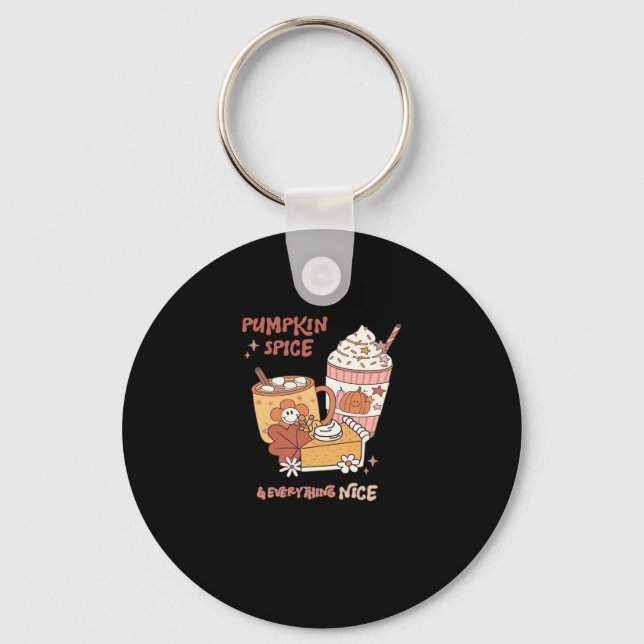 Pumpkin Spice and All Nice - Höstcitat Nyckelring (Framsida)