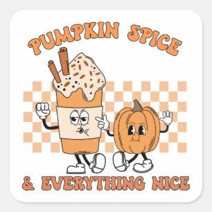 Pumpkin Spice and All Nice , Mysigt Fall Fyrkantigt Klistermärke