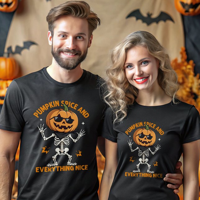 Pumpkin Spice and All Nice Pumpkin Head T Shirt (Skapare uppladdad)