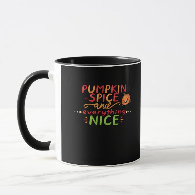 Pumpkin Spice and All Nice Slogan Quote Mugg (Vänster)