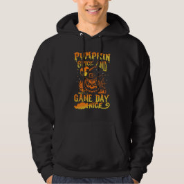 Pumpkin Spice And Game Day Sports Halloween Hoodie