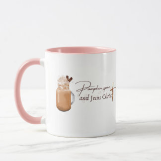 Pumpkin Spice and Jesus Christ (Pink version) Mugg