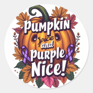 Pumpkin Spice and Lila Nice: Fall Awarenes Runt Klistermärke