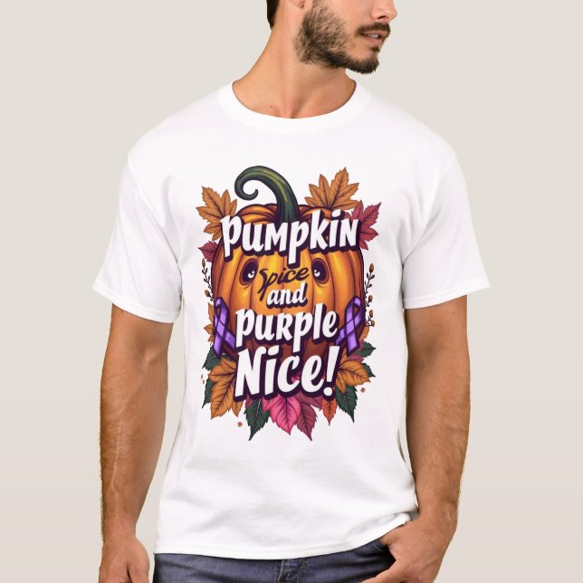 Pumpkin Spice and Lila Nice: Fall Awarenes T Shirt (Framsida)