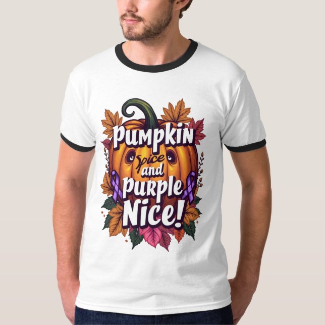 Pumpkin Spice and Lila Nice: Fall Awarenes T Shirt (Framsida)