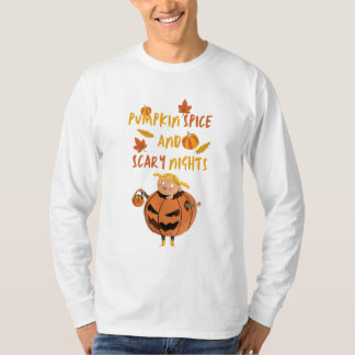 Pumpkin Spice and Scary Nights - Cute Halloween T Shirt