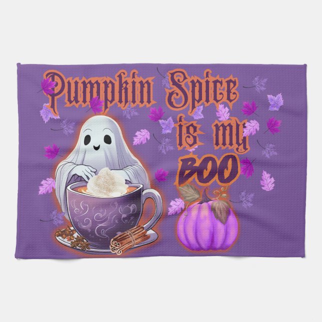 Pumpkin spice är min Boo Kökshandduk (Horisontell)