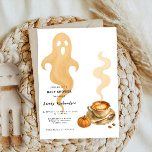 Pumpkin Spice Autumn Coffee Drycker Baby Shower Inbjudningar
