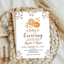 Pumpkin Spice Autumn Coffee Drycker Baby Shower