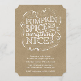 Pumpkin Spice Autumn Fall Party-inbjudan Inbjudningar