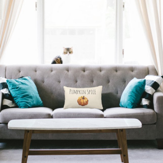 Pumpkin Spice Autumn Farmhouse Lumbarkudde (Skapare uppladdad)