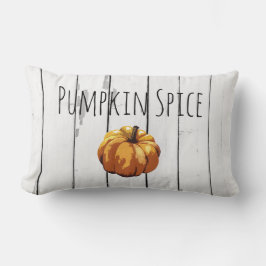 Pumpkin Spice Autumn Farmhouse Shiplap Lumbarkudde