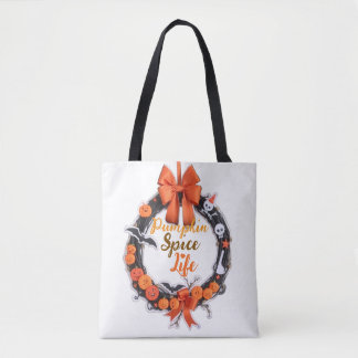 Pumpkin Spice & Autumn Vibes Tote Bag Tygkasse