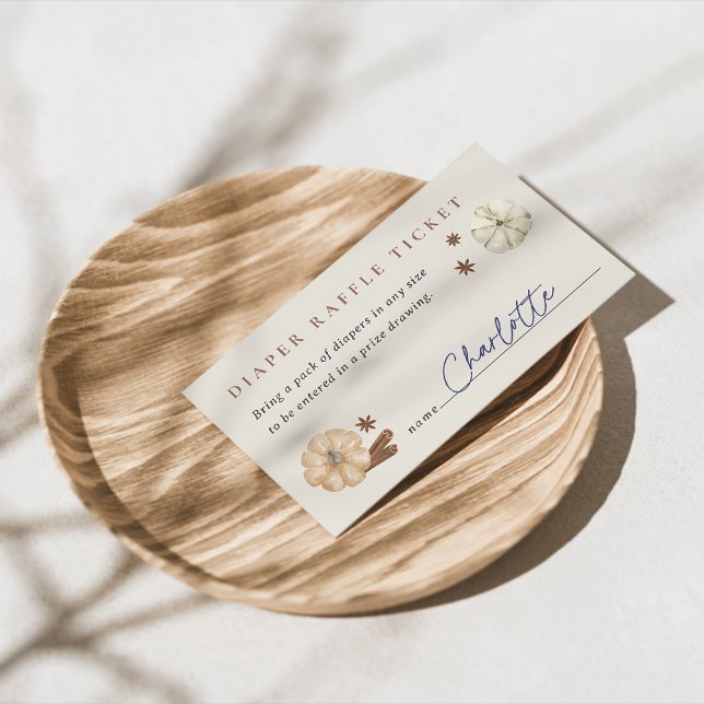 Pumpkin Spice Baby Shower Diaper Raffle Biljett Tilläggskort (Skapare uppladdad)