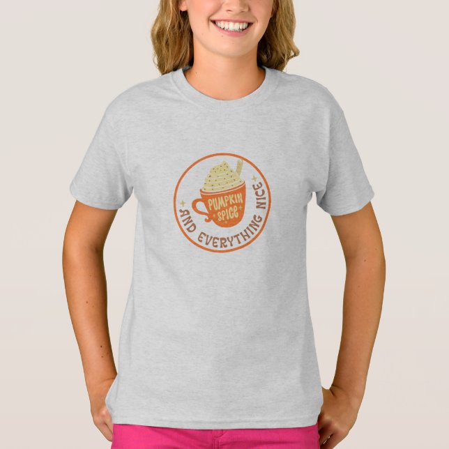 Pumpkin Spice Badge Girl's T-Shirt (Framsida)