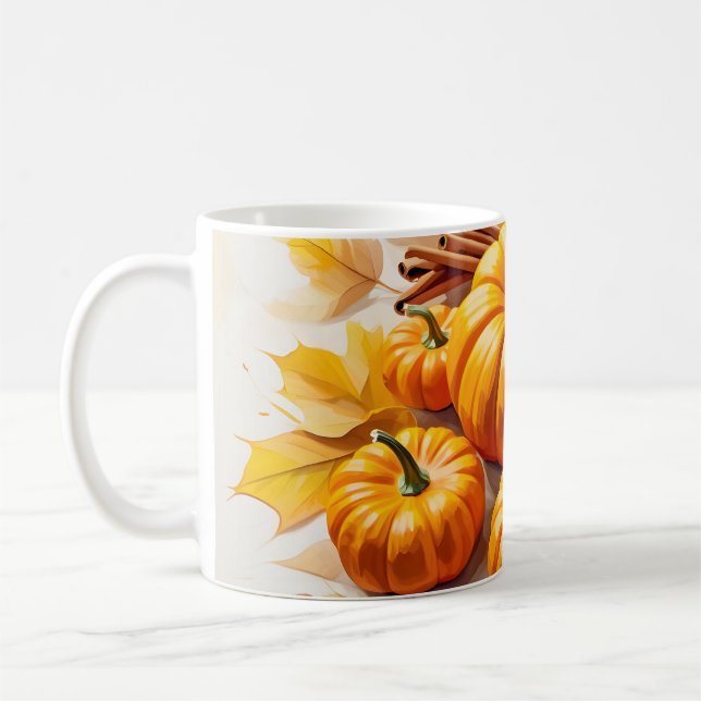 Pumpkin Spice Bliss | Mysigt höstdesign Kaffemugg (Vänster)