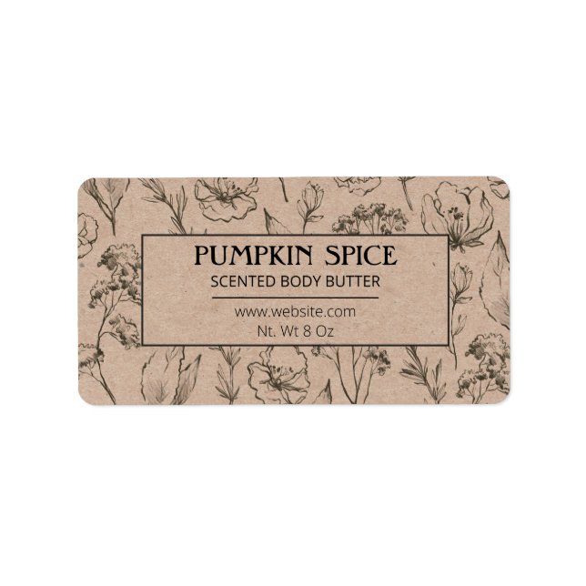 Pumpkin Spice Body Butter Business Product Labels Adressetikett (Framsidan)