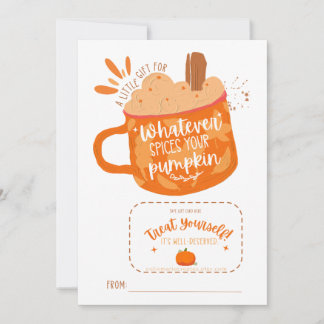 Pumpkin Spice Card Holder, Märkre för lärargåva Tack Kort