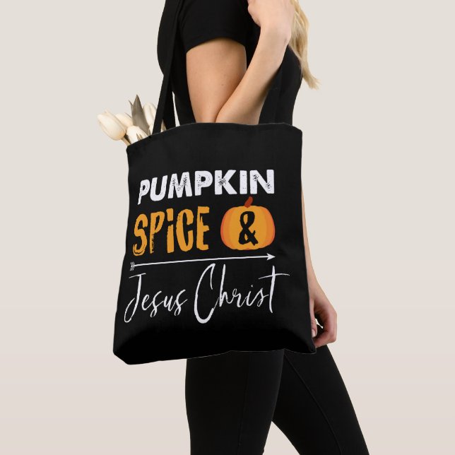 Pumpkin Spice Christian Fall Modern Novelty Tygkasse (Närbild)