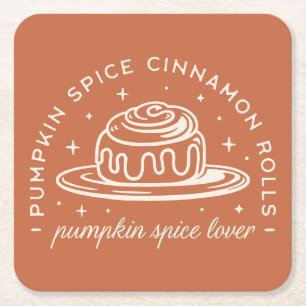 Pumpkin Spice Cinnamon Rolls Underlägg Papper Kvadrat