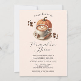 Pumpkin Spice Coffee 60th Birthday Invites Inbjudningar
