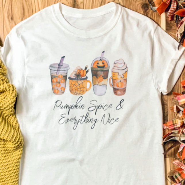 Pumpkin Spice Coffee Fall T Shirt (Pumpkin Spice and Everything Nice Halloween Shirt)