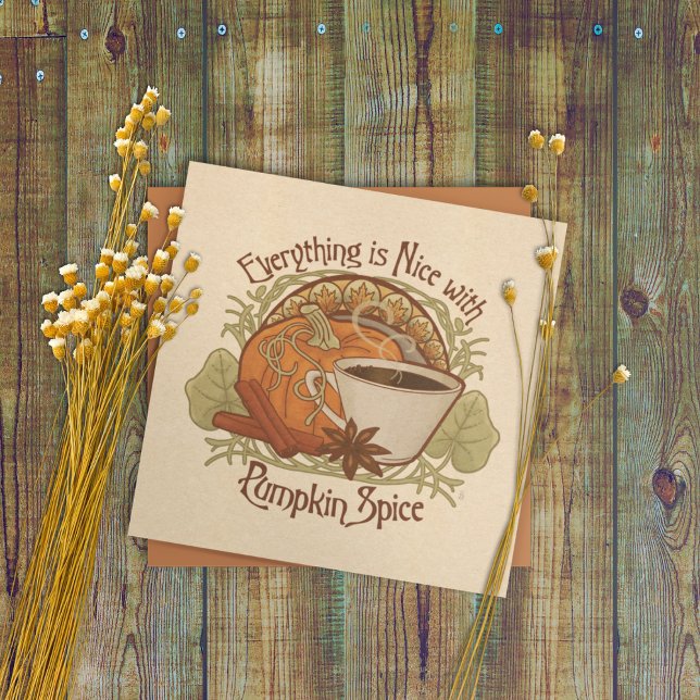 Pumpkin Spice Coffee Get-Together Square Inbjudan (Pumpkin Spice Coffee & Friends Invitation. Host friends for coffee with this cute and classy invite.)