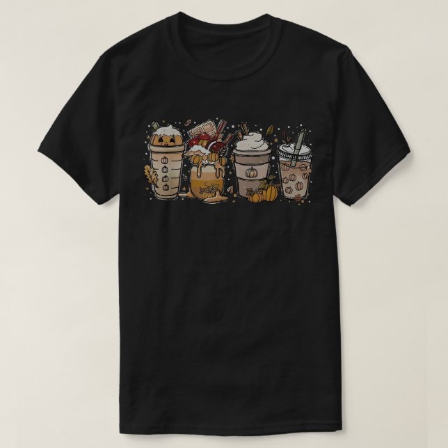 Pumpkin Spice Coffee Latte Fall Autumn Season 814 T Shirt (Design framsida)