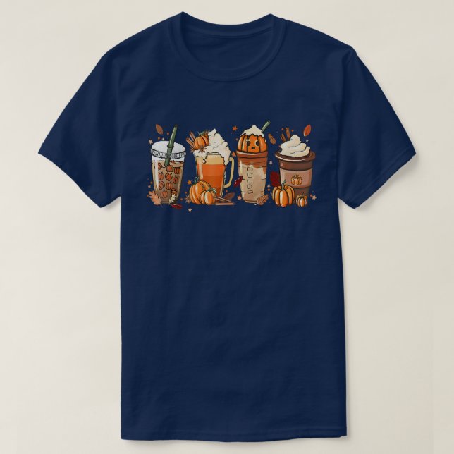 Pumpkin Spice Coffee Latte Fall Autumn Season Hall T Shirt (Design framsida)