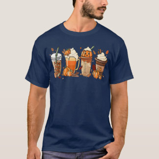 Pumpkin Spice Coffee Latte Fall Autumn Season Hall T Shirt