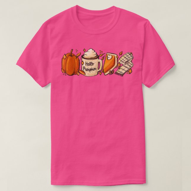 Pumpkin Spice Coffee Latte Fall Autumn Season Helv T Shirt (Design framsida)