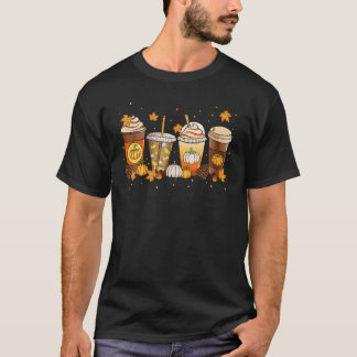 Pumpkin Spice Coffee Latte Fall Autumn Season Than T Shirt