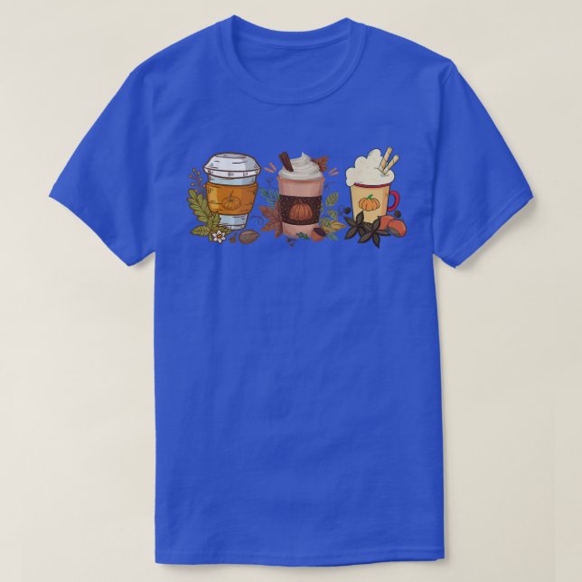 Pumpkin Spice Coffee Latte Höst löv hösthav T Shirt (Design framsida)