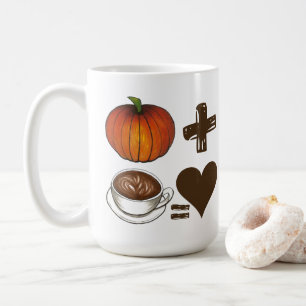 Pumpkin Spice + Coffee Latte = Kärlek Heart Kaffemugg