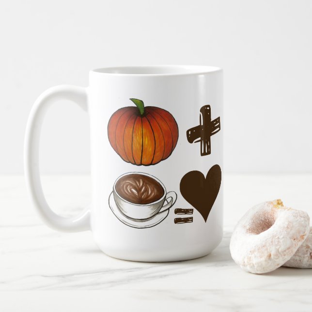 Pumpkin Spice + Coffee Latte = Kärlek Heart Kaffemugg (Med munk)