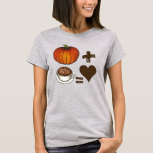Pumpkin Spice + Coffee Latte = Kärlek Heart T Shirt
