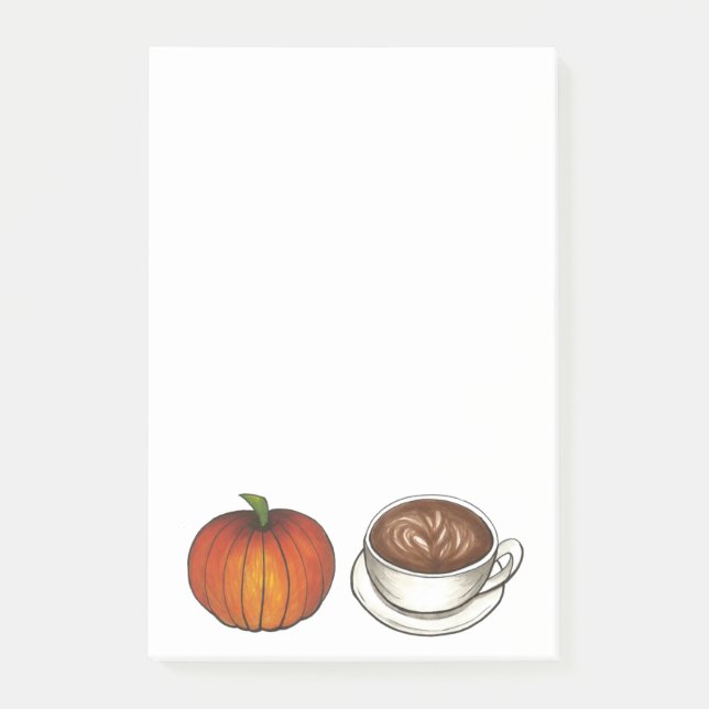 Pumpkin Spice Coffee Latte Post-it Notes Block (Framsida)